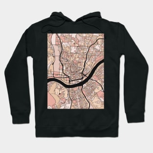 Cincinnati Map Pattern in Soft Pink Pastels Hoodie